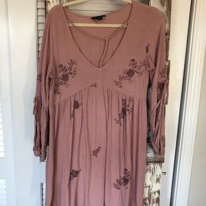 Pink dress with flowers